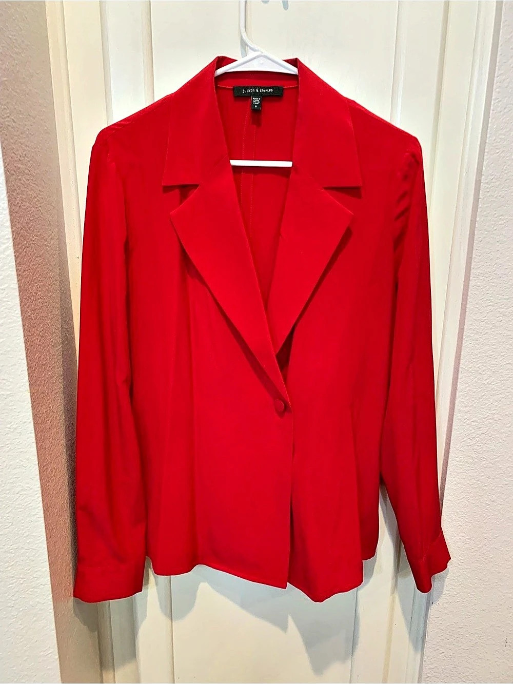 Judith & Charles Red Blouse Size 8 Like New